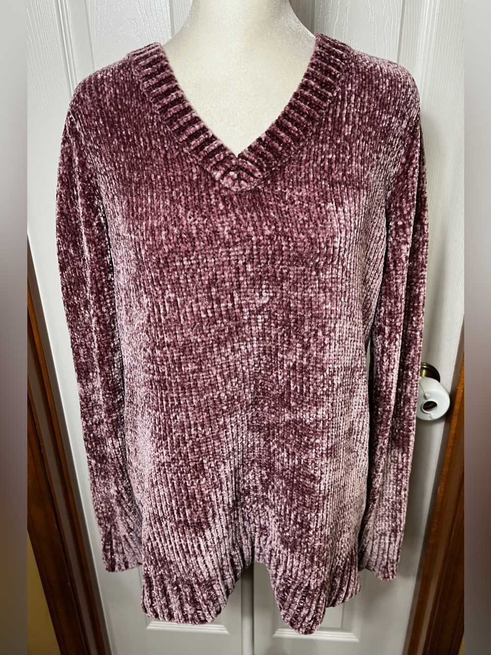 Orvis Sweater Chenille Sweater Long Sleeve Lightweight Soft Pink Mauve Women’s M